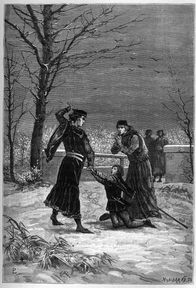 El asesinato de Rutland por Lord Clifford - Edmund, Conde de Rutland es asesinado por Lord Clifford en la Batalla de Wakefield - Edmond Plantagenet Conde de Rutland de Unknown artist