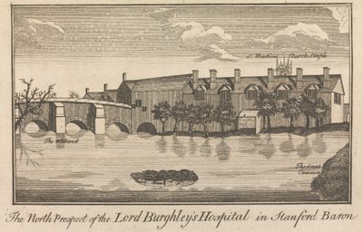 La Perspectiva Norte del Hospital de Lord Burghley en Stanford Baron; página 49 (Volumen Uno) de Unknown artist