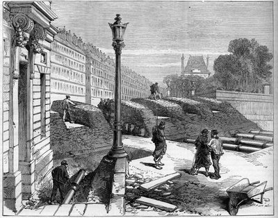La Comuna de París en 1871. Barricada de los federados (comuneros) en la esquina de Rue de Rivoli y Place de la Concorde. de Unknown artist