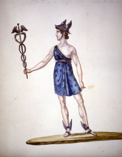 El dios romano Mercurio o Hermes entre los griegos. de Unknown artist
