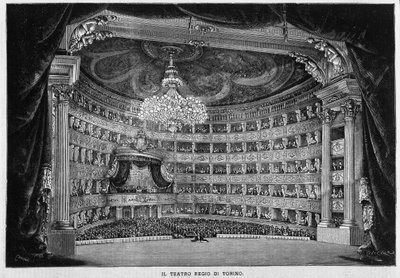 El Teatro Regio en Turín en 1800. de Unknown artist