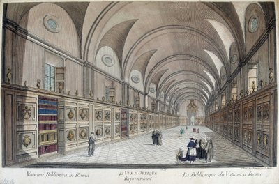 La Biblioteca Vaticana (Biblioteca Apostólica) en Roma (grabado) de Unknown artist