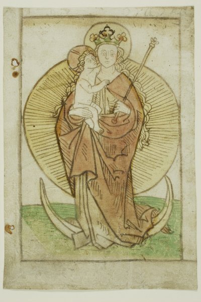 La Virgen y el Niño con corona y cetro sobre una media luna de Unknown artist