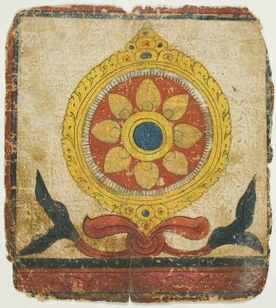La Rueda de la Ley (Dharmachakra), de un Juego de Cartas de Iniciación (Tsakali) de Unknown artist