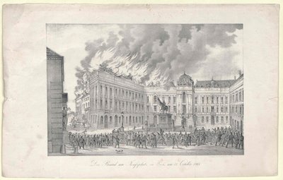 El incendio de la Plaza de José a Viena de Unknown artist
