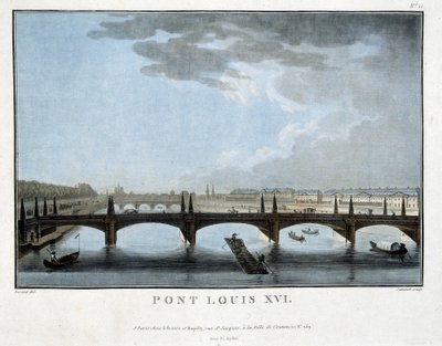 El puente Luis XVI - grabado de Unknown artist