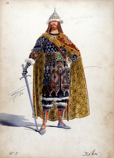 El personaje del Príncipe Igor para la ópera del mismo nombre de Alexander Borodine (1833 - 1887) creada entre 1869 y 1886. de Unknown artist