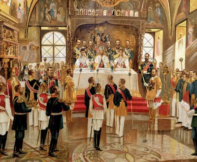 La coronación del Zar Nicolás II (1868-1918) en Moscú, Rusia de Unknown artist