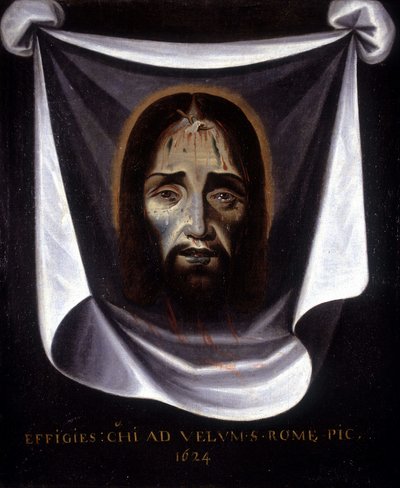 La efigie de Cristo pintada del lienzo conservado en la Iglesia de San Silvestre en Roma de Unknown artist