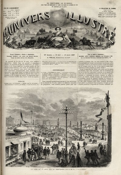 La fiesta del 15 de agosto de 1867 en el Trocadero en París - El ilustre universo de 1867 de Unknown artist