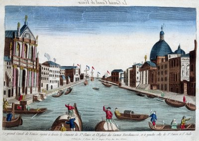 El gran canal de Venecia. A la derecha: el Convento de Santa Clara y la Iglesia de los Carmelitas Descalzos. Izquierda: Iglesia de San Simón y San Judas. de Unknown artist