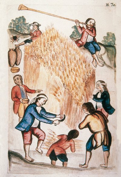 La cosecha, del libro "Trujillo del Perú" o "Códice Martínez Compañón", por Baltazar Martínez Compañón y Bujanda, obispo de Trujillo (1782-1785) de Unknown artist
