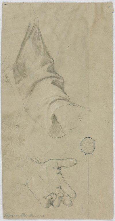 El brazo izquierdo de un monje y su mano izquierda de Unknown artist