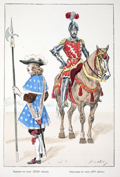 El sargento vigía en el siglo XVII y el caballero en el siglo XV de Unknown artist
