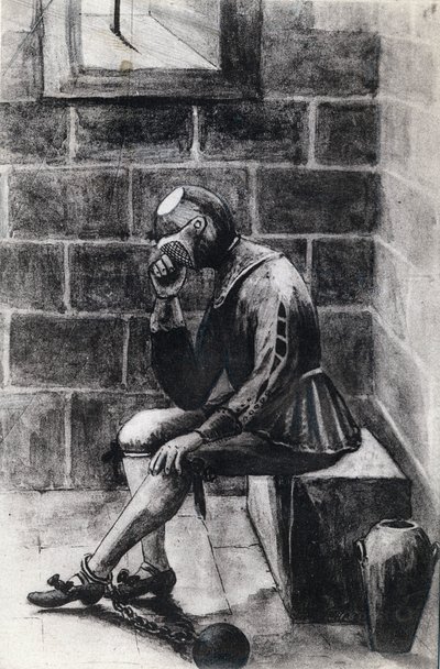 El hombre de la máscara de hierro, prisionero de estado internado en la prisión de la Isla Santa Margarita de Unknown artist