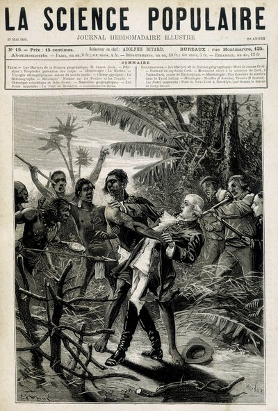 Los mártires de la ciencia geográfica: muerte del Capitán Cook. Portada de 