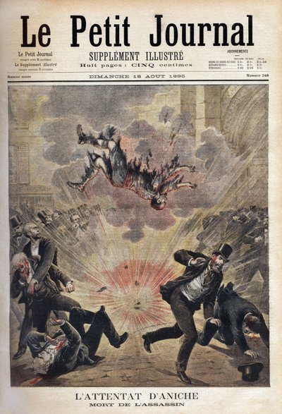 El asesino Clement Decoux es víctima de su intento de ataque a Emile Vuillemin (1822-?), director de las minas de Aniche, celebrando su quincuagésimo aniversario al frente de la producción de carbón el 4 de agosto de Unknown artist