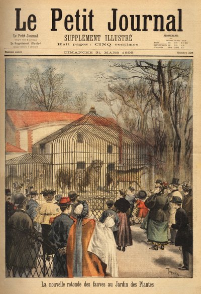 La nueva rotonda de las bestias en el jardín de plantas en París. Grabado en “Le petit journal” 31/03/1895. Colección Selva. de Unknown artist