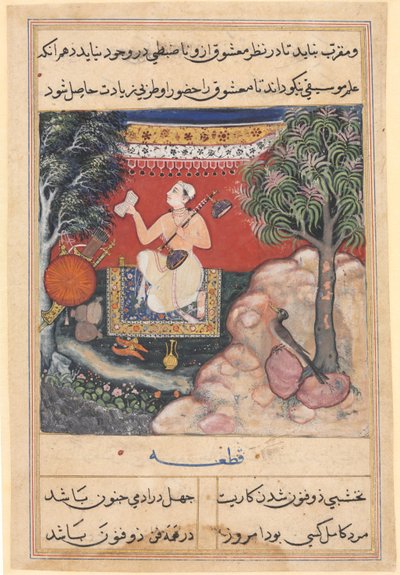 El origen de la música de un ave fabulosa de la India que tenía siete agujeros en su pico, de un Tuti-nama (Cuentos de un loro): Decimocuarta Noche de Unknown artist