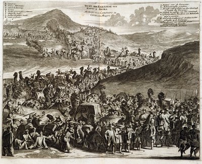 La caravana de peregrinación de El Cairo a La Meca - grabado por Dapper de Unknown artist