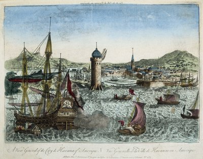 El puerto de La Habana y la navegación circundante - grabado de Unknown artist