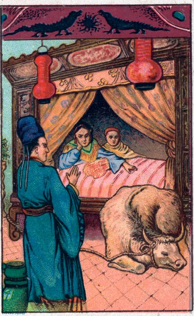 El jabalí terrible. Cuento chino. Cromolitografía de finales del siglo XIX. de Unknown artist