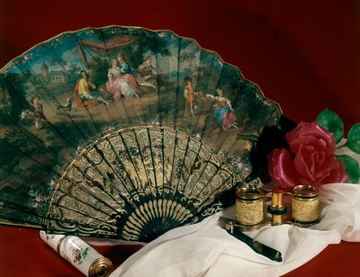 Accesorios de teatro: abanico y binoculares. Siglo XVIII. París, artes decorativas de Unknown artist