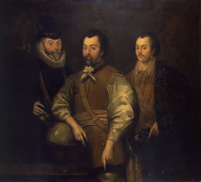 Thomas Cavendish, Sir Francis Drake y Sir John Hawkins de Unknown artist