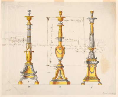 Tres Diseños para Candelabros de Unknown artist