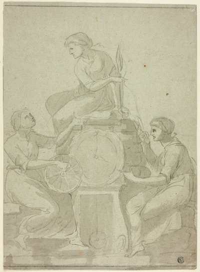 Las tres parcas (Diseño para reloj) de Unknown artist