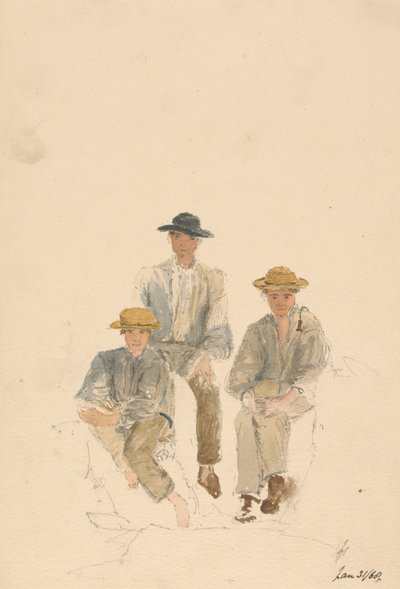 Tres hombres (31/ene/68) de Unknown artist