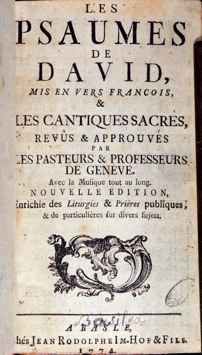 Portada de los salmos de David (1774) de Unknown artist