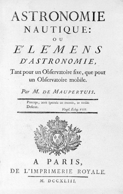 Página de título de Astronomía Náutica: o Elementos de Astronomía por M. de Maupertuis. 1743 de Unknown artist
