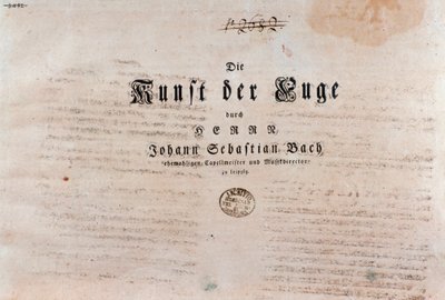 Portada de la partitura de El arte de la fuga, por Johann Sebastian Bach de Unknown artist