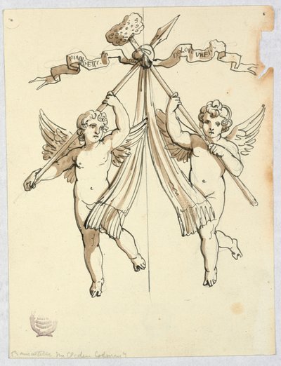 Dos Ángeles con Lanza y Esponja Sagrada de Unknown artist