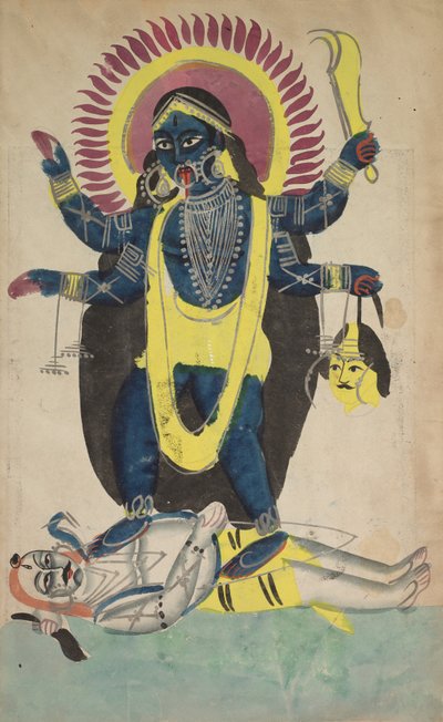 Two Aspects of Kali: Kali Dancing on Shiva de Unknown artist
