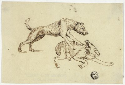 Dos perros peleándose de Unknown artist