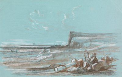 Dos pescadores en una playa de Unknown artist