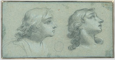 Dos vistas de la cabeza de un joven de Unknown artist