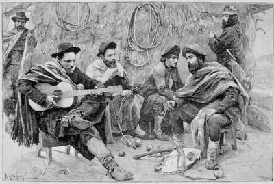 Un payador: grupo de gauchos, Argentina de Unknown artist