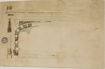 Dibujo inacabado de una tumba de Unknown artist