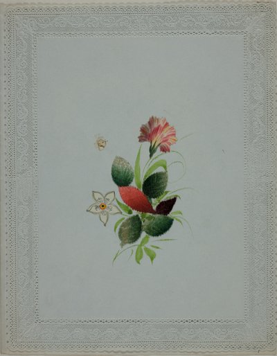 Valentín sin título (Flores rosas y blancas) de Unknown artist