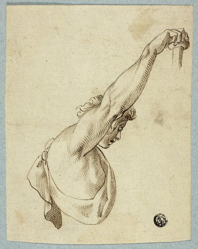 Torso superior con brazos levantados de Unknown artist