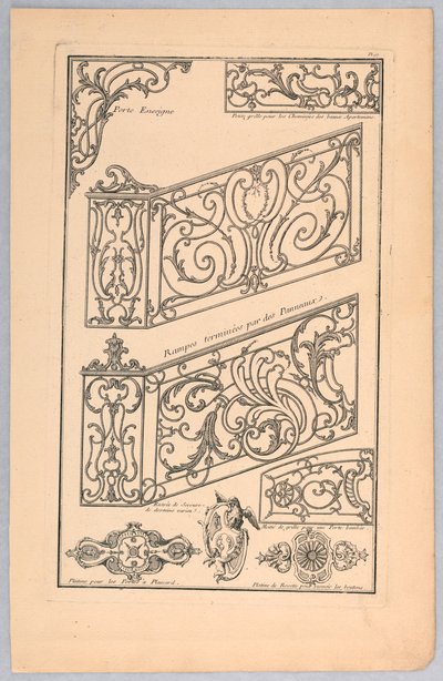 Varios diseños para trabajos decorativos en metal de Unknown artist