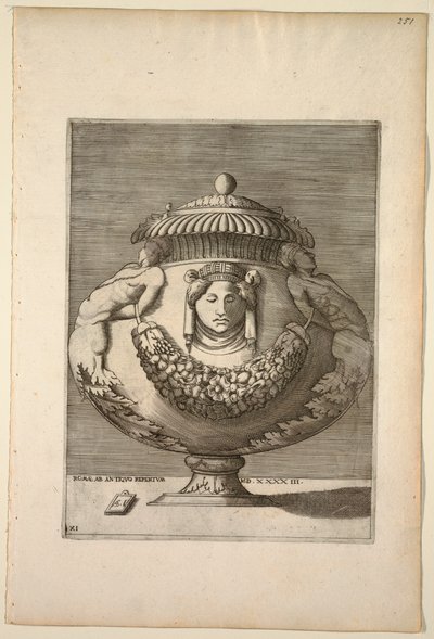 Jarrón decorado con figuras, rinceaux y festones, 1543 de Unknown artist