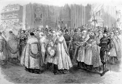 Concilio Vaticano I: cortejo de prelados hacia la Sala del Concilio de Unknown artist