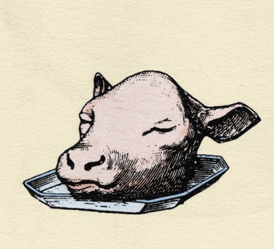 Cabeza de ternera, grabado de finales del siglo XIX de Unknown artist