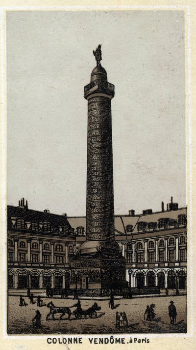 Columna Vendôme en la plaza del mismo nombre en París. Cromolitografía de finales del siglo XIX de Unknown artist