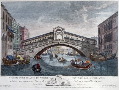 Venecia, vista del Puente de Rialto - Óptica de Unknown artist