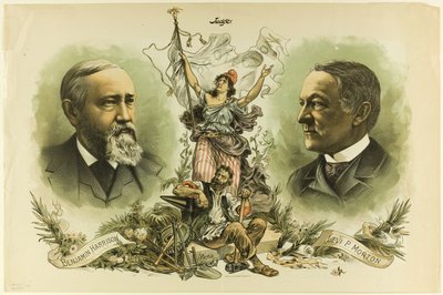 Retratos de victoria de Benjamin Harrison y Levi P. Morton, del juez de Unknown artist